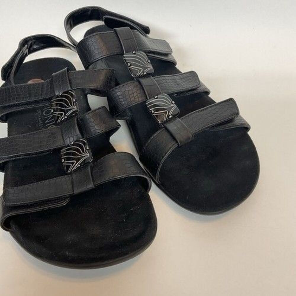 Vionic Amber Black Strappy Adjustable Comfort San… - image 6
